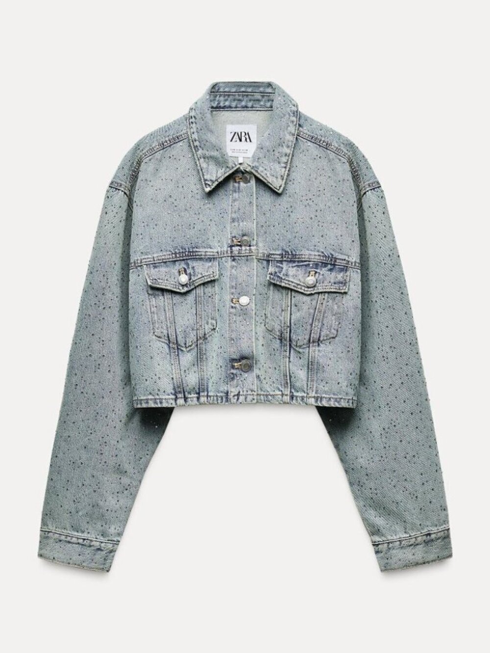 NEW! Zara | Crop Denim Jewel Jacket - Picture 3 of 9
